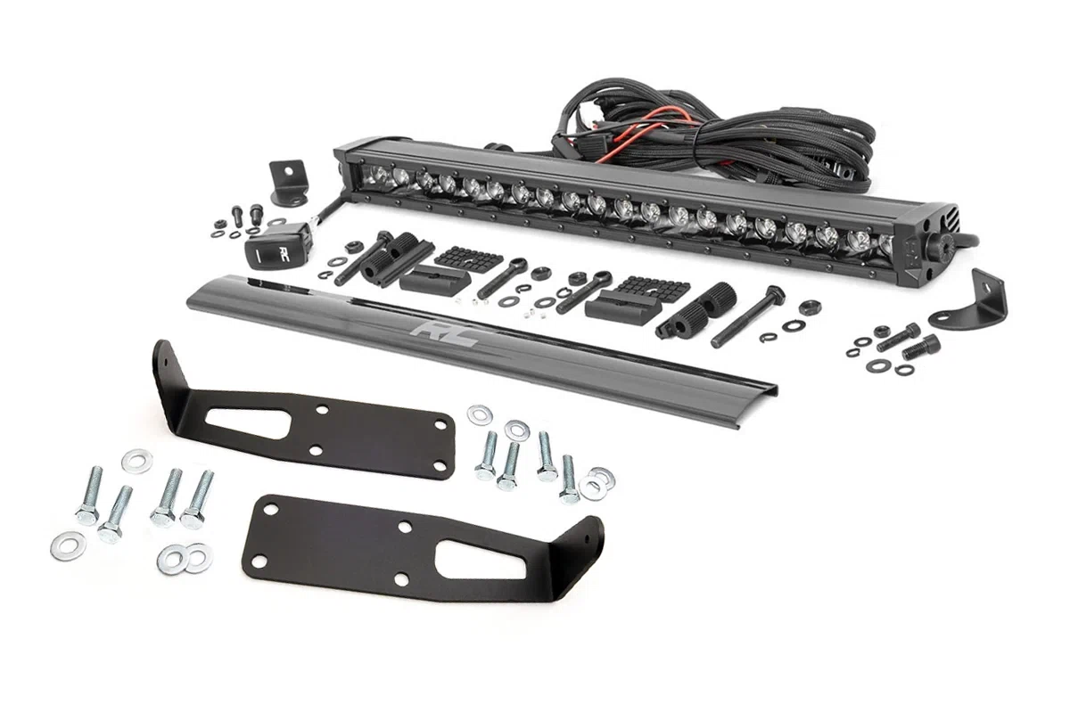 Fits Ram 2500 (10-18) LED Light Bumper Mount 20_ Black Single Row DRL 70568BLDRL